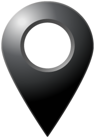 Black BJ Map Marker Pin